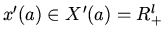 $x^{\prime}(a) \in X^{\prime}(a) =
R^l_{+}$